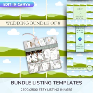 Canva Editable Bundle Listing Templates: Drag & Drop Mockups (2500x2500px)