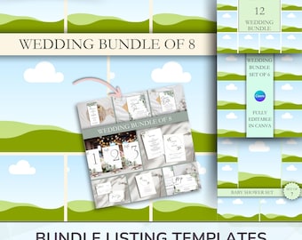 Canva Editable Bundle Listing Templates: Drag & Drop Mockups (2500x2500px)