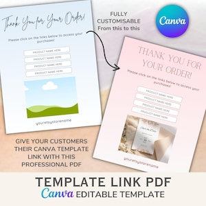 Canva Product Link Template for Etsy Sellers - Easily create the PDF Template links to your Canva templates!