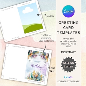 Canva Digital 5x7 Greeting Card Template for Etsy Sellers Easily Canva Digital 5x7 Greeting Card Template for Etsy Sellers Easily
