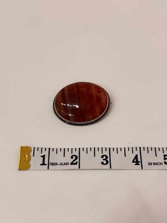 Antique Victorian Sterling Agate Pin