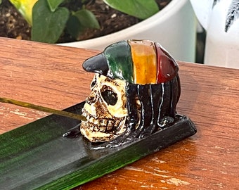 Bob Marley Handcrafted Incense Burner Reggae Rastafarian Incense Holder Ash Catcher Smoking Bob Marley Skeleton One Love