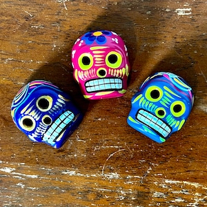 Imanes de nevera del Día de los Muertos, imanes de nevera con calavera de azúcar, decoraciones del Cinco de Mayo, Día de Muertos