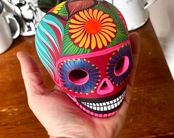 本物のコレクター向け陶器製手描きメキシカンシュガースカル [ランダム