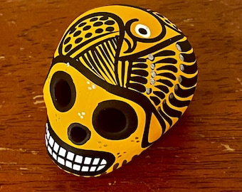 Hand-Painted Mexican Sugar Skull Dia de Muertos/Day of The Dead Calavera - Ceramic and Acrylics Painted Skull