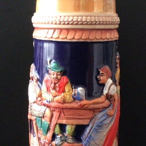 Vintage beer stein by Gerz,.” A madel biem bier, 1st mein plasier”, to rear “auf der alm “ to fore.