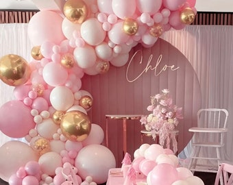 104Pcs Pink And Gold Balloons Arch Garland Kit Baby Shower Birthday Party Wedding Decor