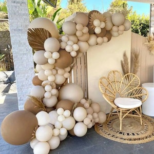 115 pezzi marrone neutro, crema/beige e bianco minimalista semplice palloncino festa arco ghirlanda kit per feste di compleanno decorazione baby shower dolce 16