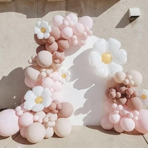 105 pezzi rosa bordeaux macaron daisy flowers palloncino arco kit decorazione per feste di compleanno ad celebrazioni, baby shower, dolce 16