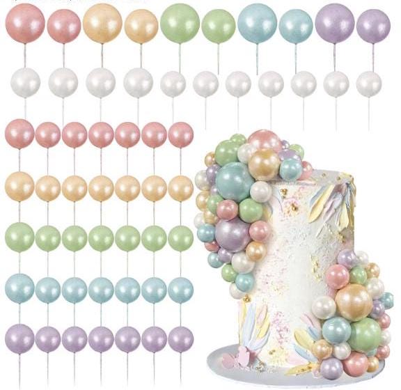 55 Palline Di Schiuma Colorate Per Decorazione Torte - Idee Fai Da Te Per Compleanni, Matrimoni E Feste - Non Commestibili