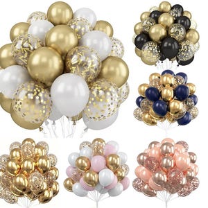 30x Metallic Gold Schwarz Rose Gold Weiß Rosa Bunt Konfetti 12 Zoll Geburtstagsfeier Feier Luftballons