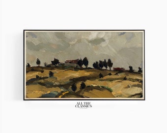 Samsung Frame TV Art | Vintage Art | Digital Wall Art | Dramatic Moody Rustic Landscape | Autumn Landscape with Clouds | Ilmari Aalto