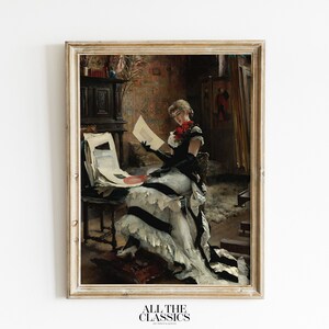 ヴィンテージアートプリント |印刷可能なウォールアート |ドラマチックな女性のポートレート | 写真ダークカラー | Chez L&#39;artiste Les Gravures | シェ・ラルティスト・レ・グラヴュルアルバート・エーデルフェルト