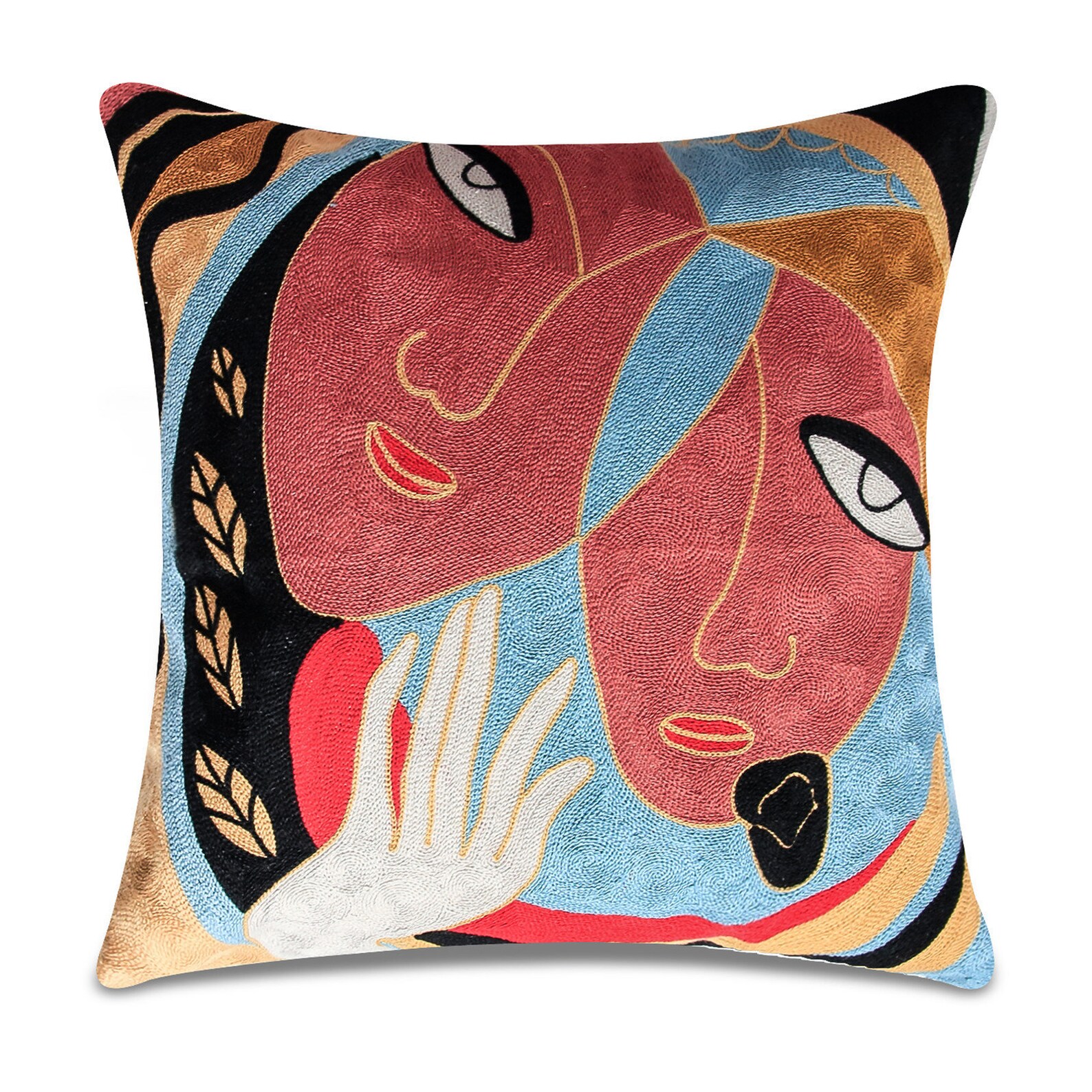 Picasso Style Embroidered Pillows Art Cushion Cover Throw Etsy