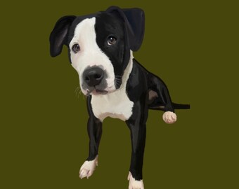 DIGITALE aangepaste huisdier portret -hond portret, cadeau voor huisdier liefhebbers, cartoon huisdier portret, aangepast huisdier, hond kunstwerk, realistische huisdier portret