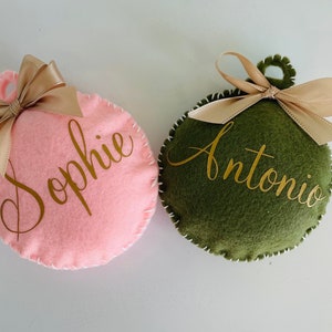 Personalized hand sewn felt Christmas ornament