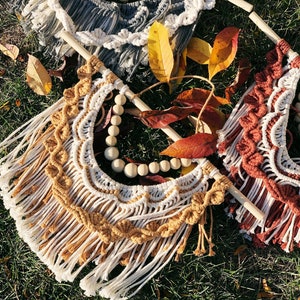 Beaded macrame wall hanging