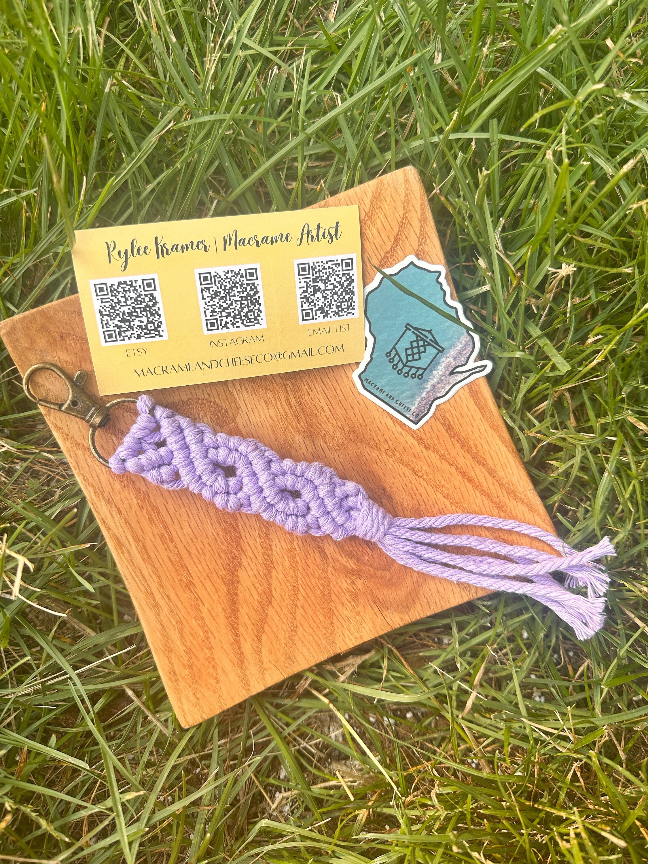 Light Purple Swirl Design Macrame Keychain, Handmade Macrame Keychain ...