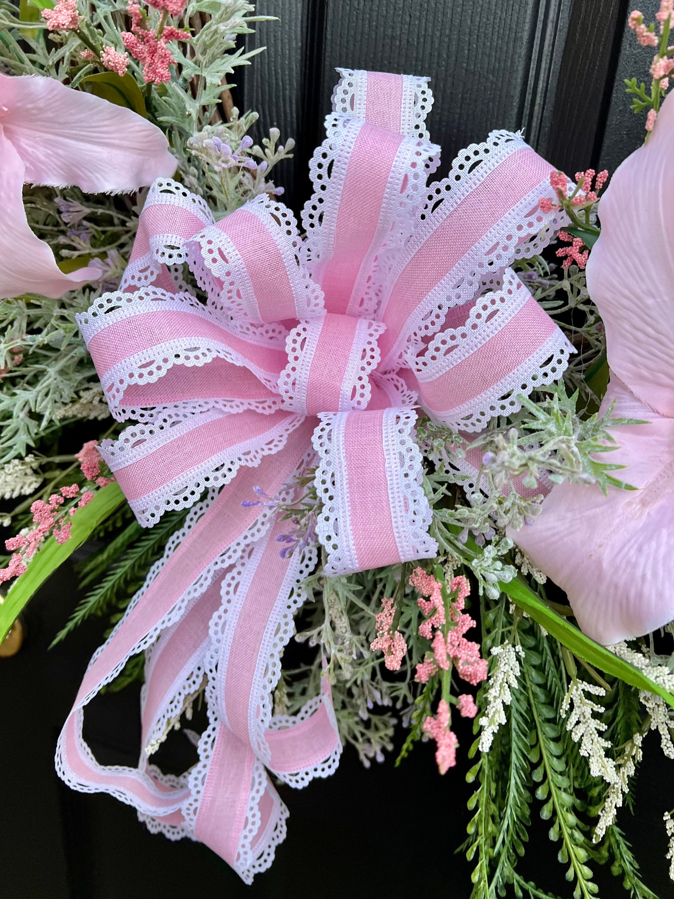 Summer Pink Lily Wreath for Front Door Mithers Day Gift Pink Etsy