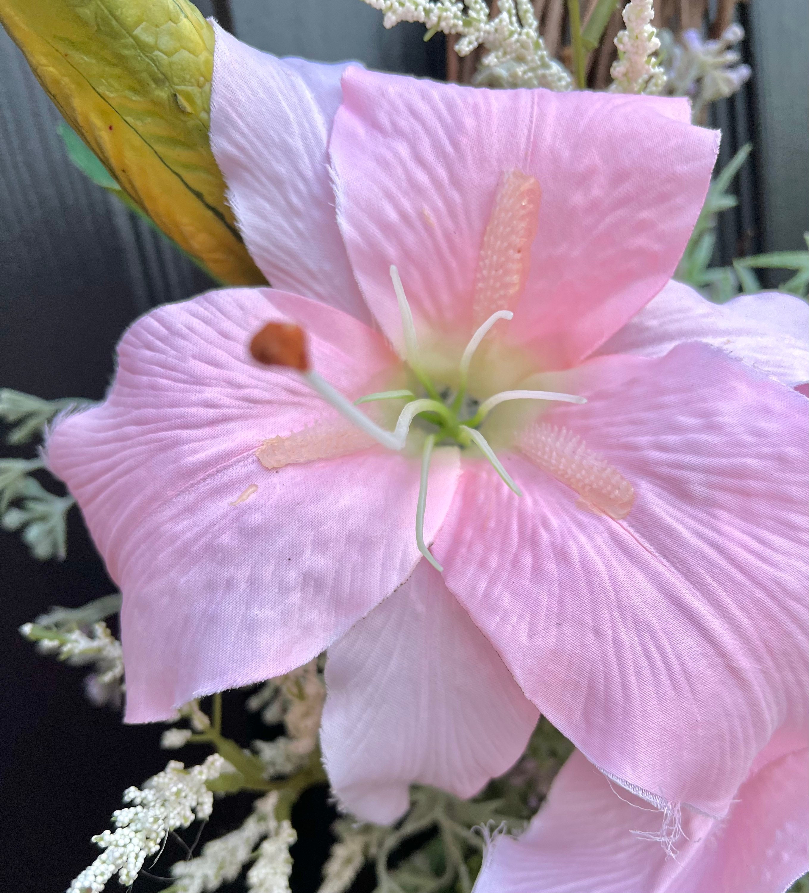 Summer Pink Lily Wreath for Front Door Mithers Day Gift Pink Etsy