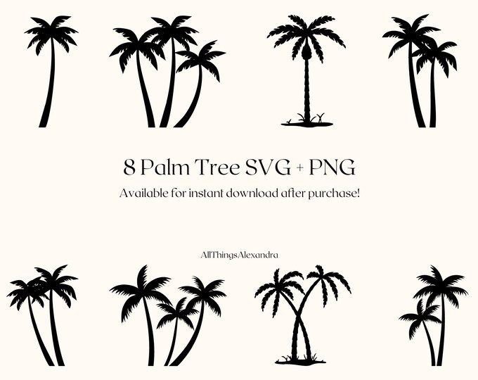Palm Tree SVG Circle Monogram Frame Cut File for Cricut, Ocean Waves