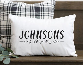 Personalized Family Name Pillow, Last Name Pillow, Personalize Pillow, Custom Pillow, Custom Name Pillow, Wedding Gift, Family Cushion