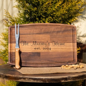 Custom Cutting Board, Charcuterie Board, Engraved Wood Board, Walnut Cutting Board, Family Cutting Board, Gift For Couple, Personalized Gift
