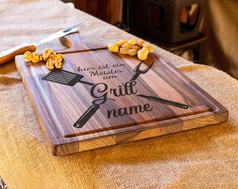 Grill board with name engraving / High quality cutting board for the grill master / Personalizable, Fathers day