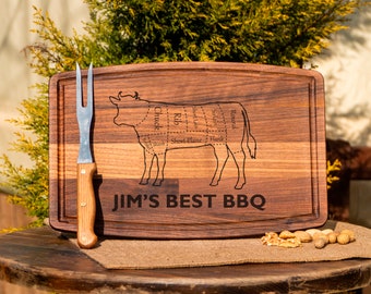 Custom BBQ Board, Grill Master Gift, Charcuterie Board Personalized, Fathers Day Gift, Meat Cutting Board, Grill Gift, BBQ Cutting Board