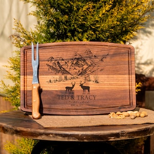 Mountain Cutting Board, Personalize Cutting Board, Charcuterie Board, Couple Gift, Gift For Couple Engraved Cutting Board, Housewarming Gift