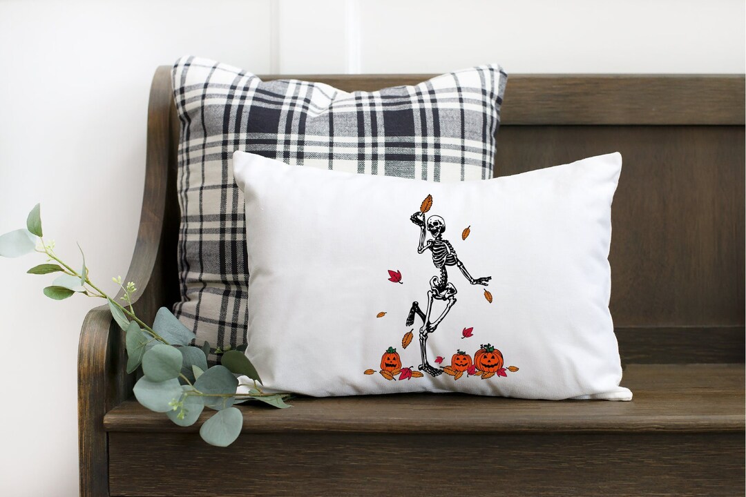 Skeleton Pillow Cover, Skeleton Pillow, Halloween Pillow Cover