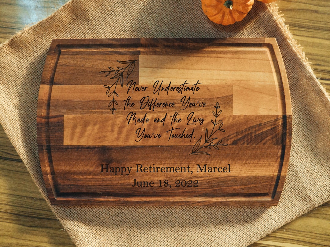 Retirement Cutting Board, Retirement Gift, Personalized Cutting Board