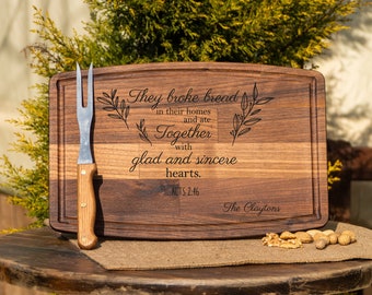 Personalized Christian Cutting Board | Memory Gift | Christian Decor For Kitchen | Christian Gift with Bible Verse| Thanksgiving Gifts