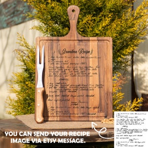Kerstcadeau, gepersonaliseerde snijplank, recept snijplank, handgeschreven recept snijplank, gegraveerde snijplank