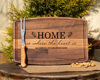 Home Sweet Home Cutting Board, Realtor Closing Gift, New Home Gift, First Home Gift, Address Cutting Board, Housewarming Gift, House Warming