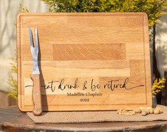 Custom Cheese Board, Charcuterie Boards, Retirement Gifts, Happy Retirement, Retirement Gift Idea, Walnut Cutting Board, Chopping Board,