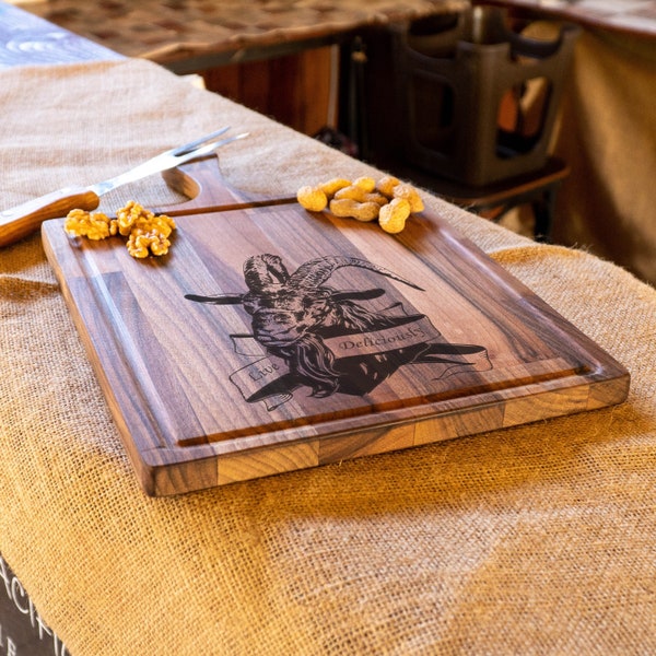 The Witch Black Phillip Walnut Cutting Board, Walnut Chopping Boards, Home & Kitchen Accessori
