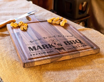 BBQ Cutting Board, Custom Cutting Board, Grill Gift, Grill Master Gift, Custom BBQ Board, Logo Cutting Board, Grilling Dad Gift, Bbq Gift