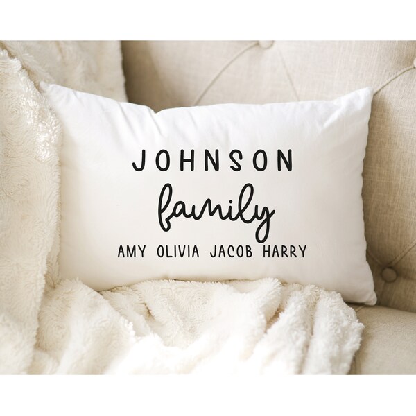 Family Name Pillow, New Home Gift, Custom Throw Pillow, Custom Name Pillow, Name Kissen, Personalise Pillow, Housewarming, Family Reunion