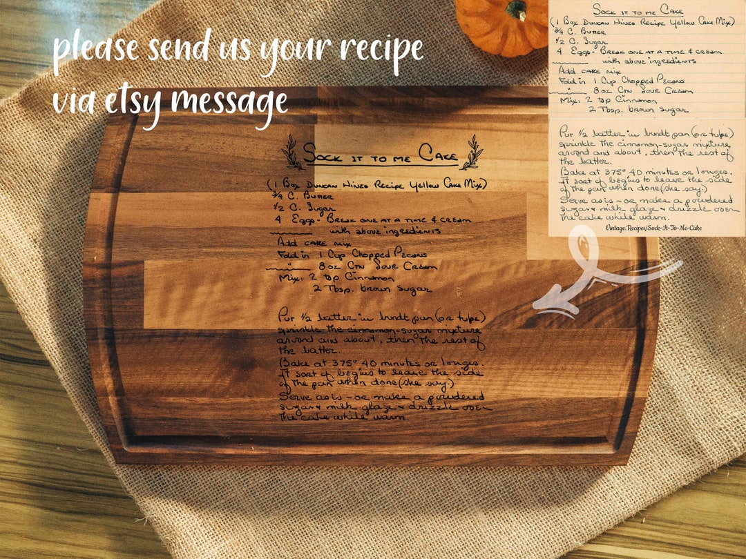 Handwritten Recipe Cutting Board, Charcuterie Board With Family Recipe, Personalized Recipe
