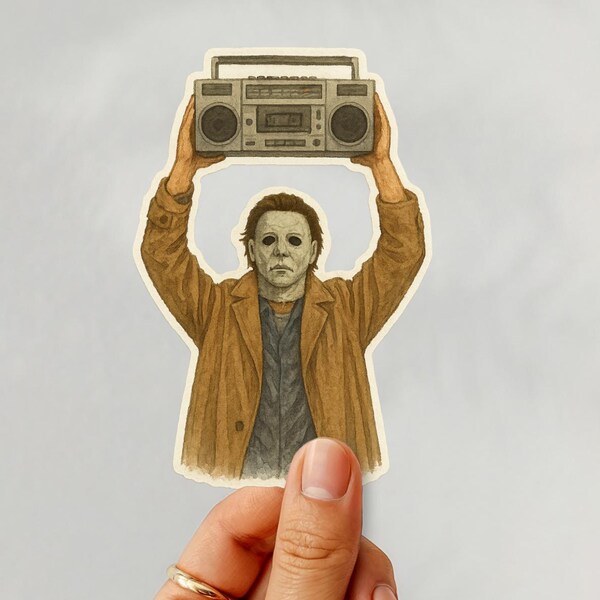 Michael Myers Sticker | 80s Humor Sticker | 80s Nostalgia | Say Anything | Halloween Humor