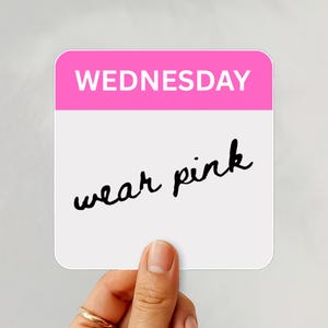 Mean Girls Sticker | Mean Girls Inspired Stickers | Wednesday We Wear Pink Sticker | Waterproof Sticker For Tumbler Laptop Journal