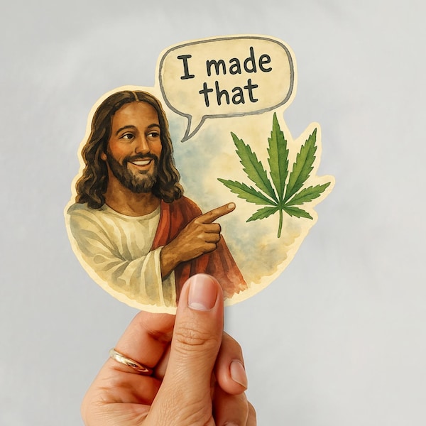 Spiritual Stoner Sticker | Marijuana | Jesus Loves Weed | Stoner Humor