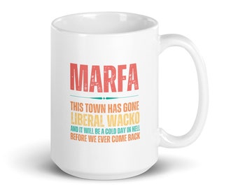 Hated On Yelp Coffee Mug, Marfa Texas Print, Marfa Art, Marfa Texas Mug, Word Art Coffee Cup, Gifts For Coffee Lovers, Texas Mug