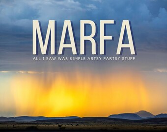 Marfa Hated on Yelp Poster, Hated on Yelp Series, Marfa Texas Wall Art, West Texas Landscapes, Fine Art Print, Funny Word Art Print