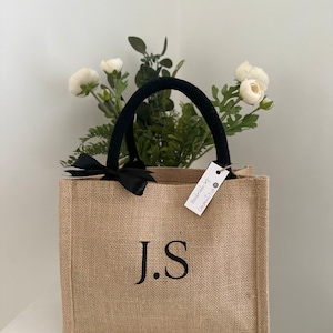 Personalisierte Jute-Tasche - Strand - Geschenk - Shopping - Mittagessen - Brautjungfer - Hochzeit - Freundin - Mama - Oma - Frau - Geburtstag - Muttertag - Arbeit