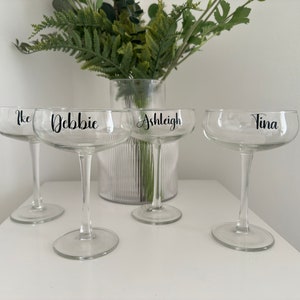 Cocktail Glasses Hen Doo Wedding Party Girls Night Celebration Personalised Glassware Design Homedecor Dinnerware Glass Drinkware Drinks
