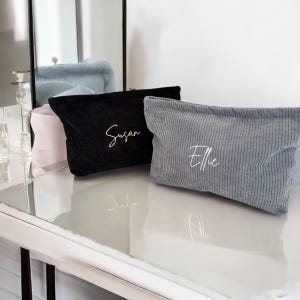 Borsa per il trucco personalizzata, cosmetici, regalo per damigella d'onore, regalo di compleanno per lei, ragazza, festa della mamma, San Valentino, sorella, zia, mamma, nipote