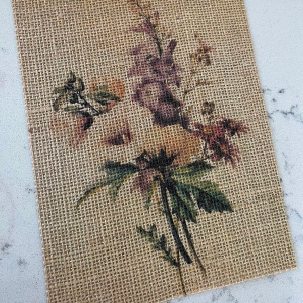 Vintage Floral burlap print