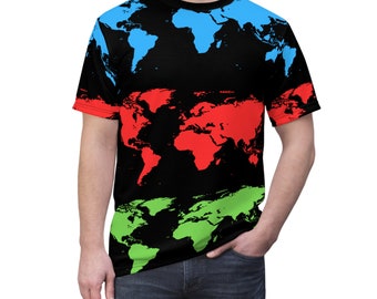 Colorful World Map T-Shirt | Unisex Travel Tee